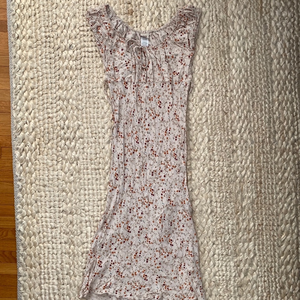 Vintage 90s Prairie Floral Off the Shoulder Dress